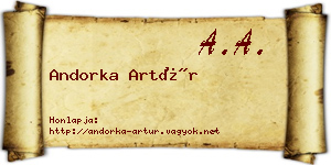 Andorka Artúr névjegykártya